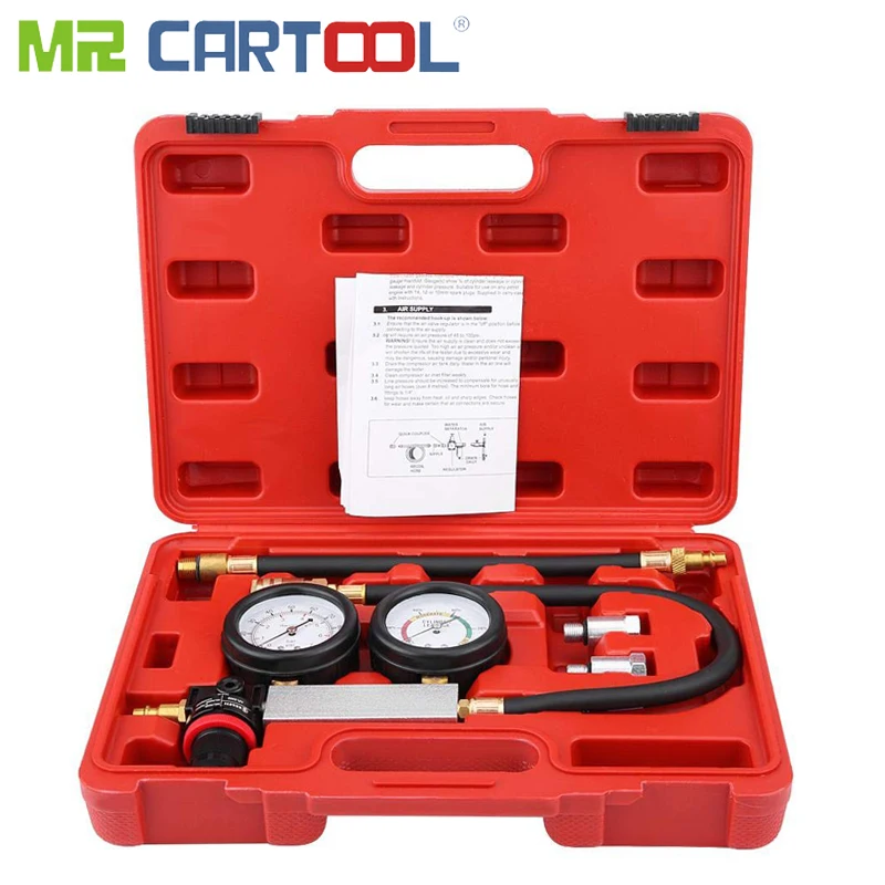 

Mr Cartool TU-21 4Pcs Cylinder Leak Tester Compression Test Kit Cylinder Petrol Engine Compression Leakage Leakdown Detector