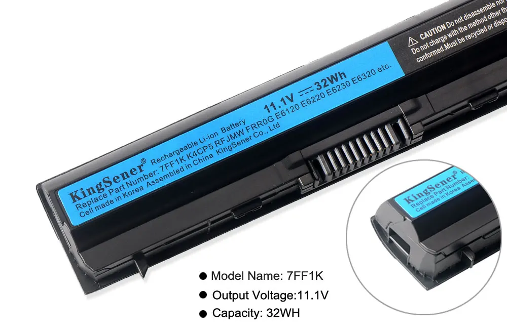 Аккумулятор KingSener для ноутбука 11 1 В 32 Вт/ч 7FF1K DELL E6320 E6330 E6220 E6230 E6120 FRR0G KJ321 K4CP5 J79X4 P7VRH