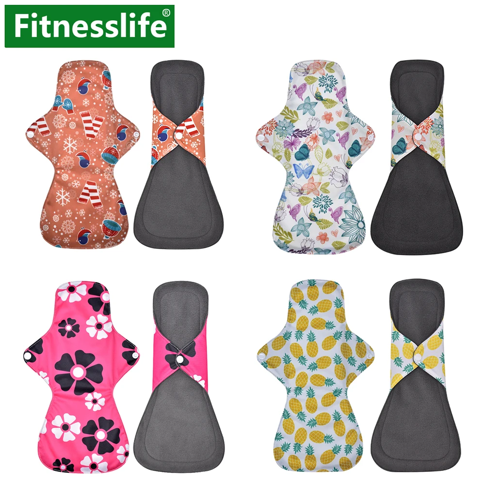 

Washable Reusable Menstrual Pads Sanitary Pad Panty Liner Cloth Mix Color Bamboo Charcoal Mama Cloth Menstrual Sanitary Large
