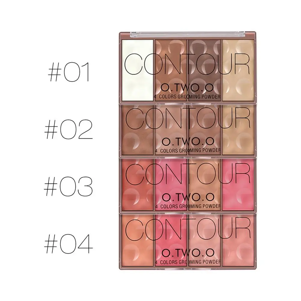 

OTWOO 4 Color Face Shading Contour Powder Palette Bronzer Blusher Cosmetics Oil control lasting gloss face Makeup Easy to color