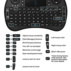 Para novo 2.4g 3 color backlight mini teclado sem fio com touchpad