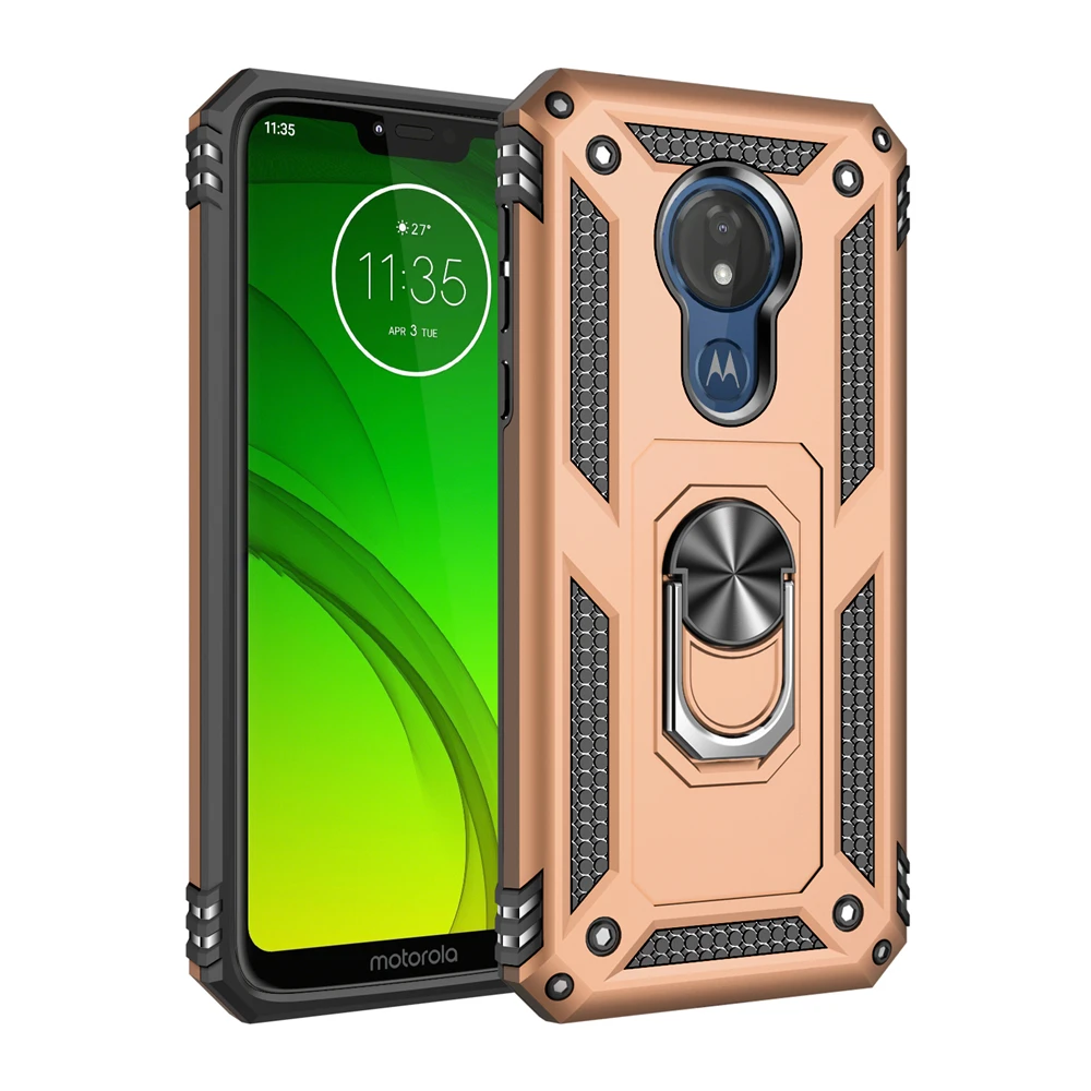 Для Motorola Moto G6 G7 E5 E6 P40 Plus Play power One Zoom Pro Action Z4 военный противоударный чехол из ТПУ ПК с кольцом и магнитной подставкой