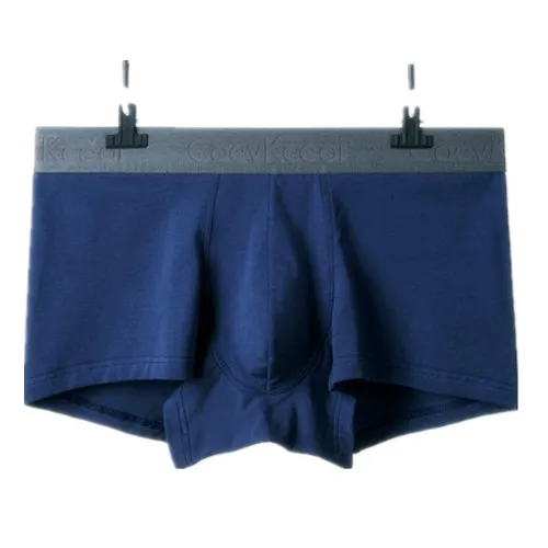 Dark blue Мужские трусы из сетчатого хлопка, мужское нижнее белье, боксеры, дышащие мужские боксеры, одноцветные трусы, удобные брендовые сексуальные шорты Jdren - Цвет: Dark blue