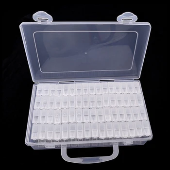 

Clear Plastic Jewelry Box For Ring Earring Adjustable 64 Compartment Rectangle Storage Case With Handle Home Office Organizer