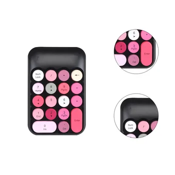 

2.4G Wireless Numeric Keypad Mini Financial Office Register Cordless Keypad Retro Silent Keyboard