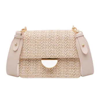 

New Arrival Summer Crossbody Bag Delicate Woven Straw Pattern Shoulder Bag for Women and Girls