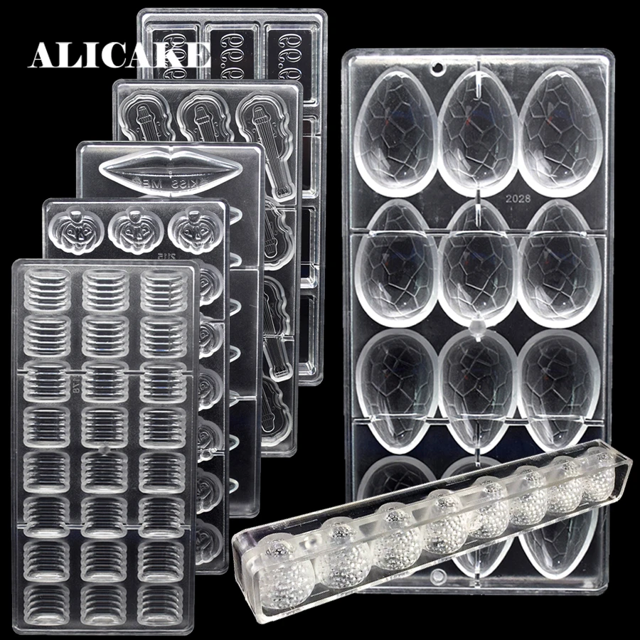 

3D Chocolate Bar Mould Polycarbonate Tray Mold Baking Pastry Tools Bakeware Cake Decorating Tools for Baker Plastic Kitchen tool
