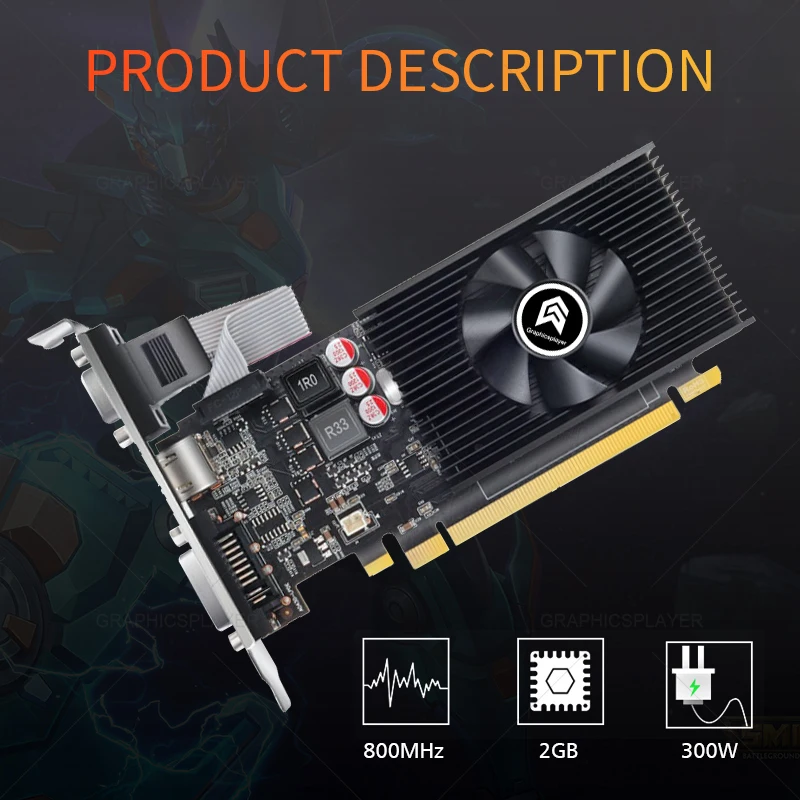 video card HD7450 Low Profile computer Graphics Card GT730 2GB gt710 2048mb  GT210 1GB/1024MB 64BIT LP VGA   for mini case  PC