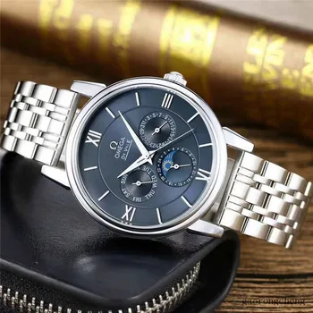 

Omega- Luxury Brand quartz women Watches Quartz Watch Stainless Steel Strap wristwatch classic business dress men watch 547