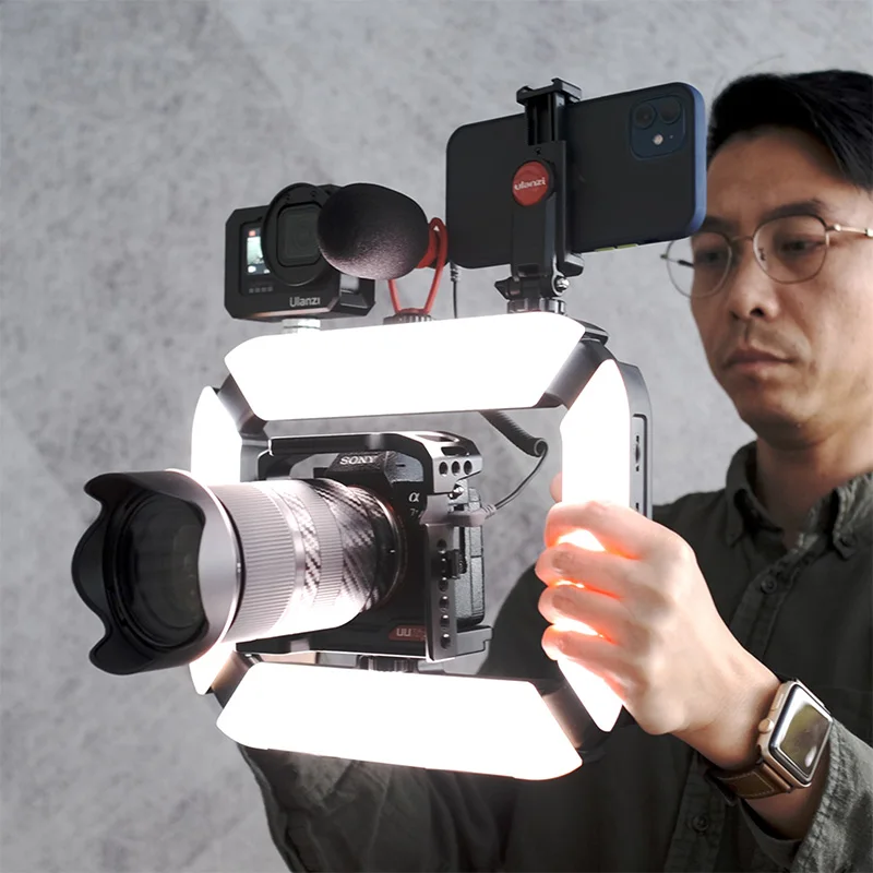 Suporte para Smartphone Recarregável para Vídeo Dslr com Cabo para Vlog U200 com Anel de Luz Ulanzi Led - Image 5