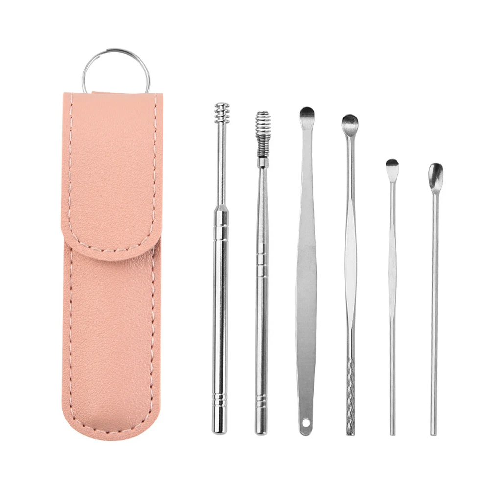 6PCS Ear Cleaner Wax Removal Tool Earpick Sticks Earwax Remover Curette Ear Pick Cleaning Ear Cleanser Spoon Health Care Earpick