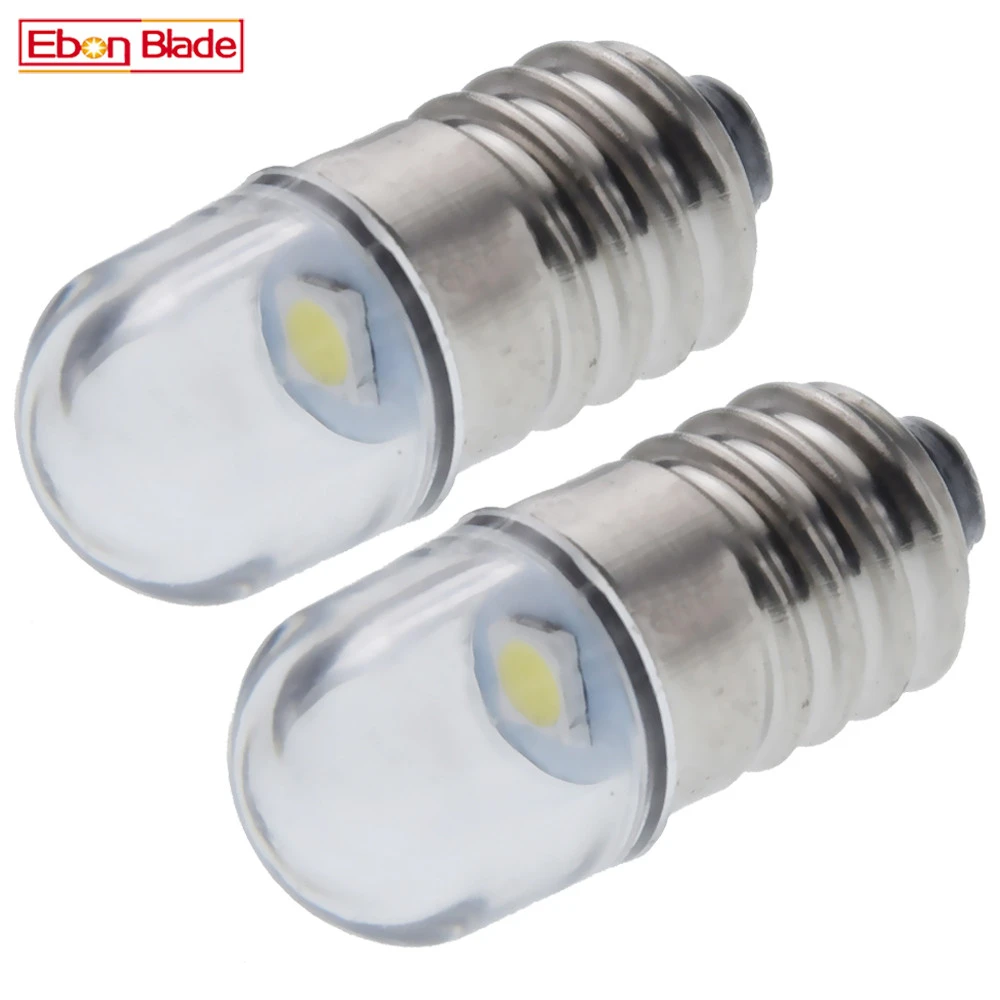 2pcs E10 Mes Led Bulb Warm White 3v 6v 12v 24v Miniature Screw