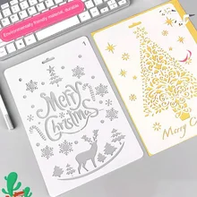 1 шт. полый многослойный трафареты Рождественский шаблон для настенной живописи штампованная для скрапбукинга ремесло подарок 12 стилей