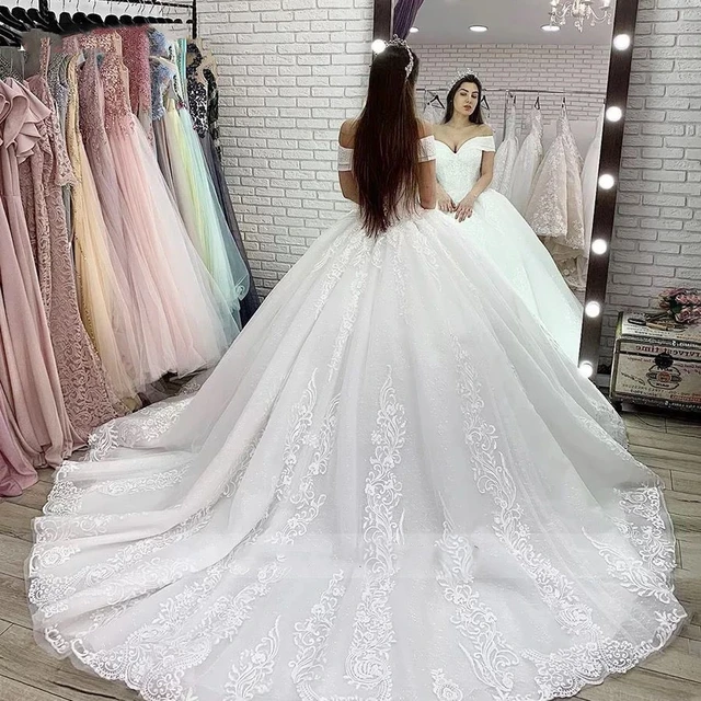 2023 Vestidos De Casamento Da Princesa De Luxo Tule Manga Longa Rendas  Miçangas Lantejoulas Robe De Mariee Mariage Vestido De Noiva Feito Sob  Encomenda - AliExpress