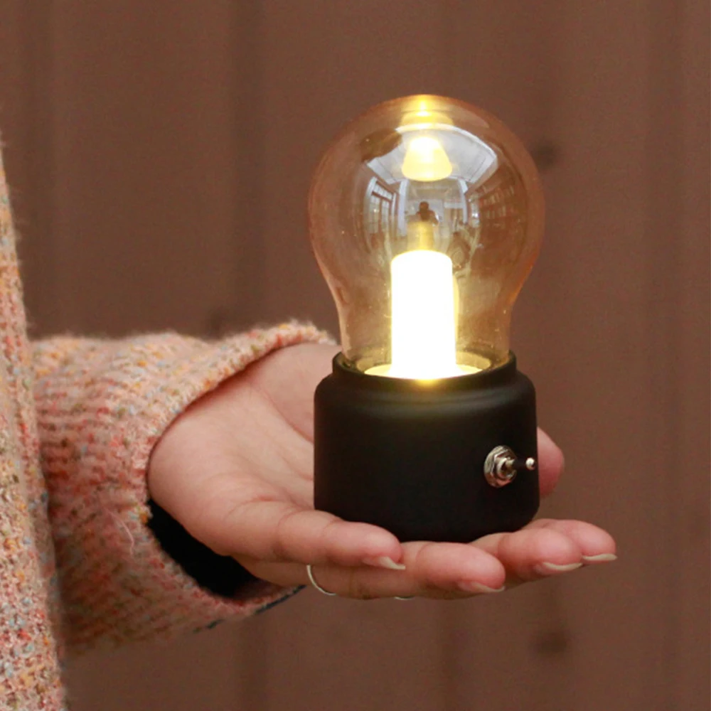 

USB Charging Retro Bulb Light LED Energy Saving Night Light Bedside Feeding Ambient Light Student Dormitory Decorative Light