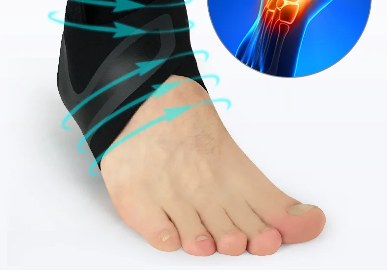 1 Pair Sport Safety Ankle Support Gym Running Football Ankle Joints Protection Black Foot Bandage Elastic Ankle Brace Band Guard