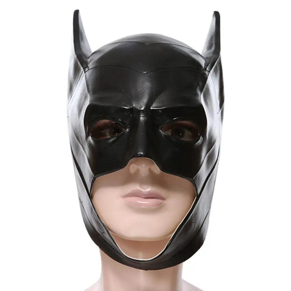 

Batman Batwoman Cosplay Mask Handmade Cowhide Mask Cosplay Props Dress up Black Half Face Mask Halloween Costume