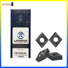 10 pçs lamina ccmt060204 nn lt10 buraco interno ferramentas de torneamento carboneto inserção cnc centro usinagem torno cortador torneamento ferramenta inserções
