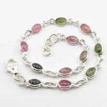 Натуральный турмалиновый браслет 5,8 грамм цельного серебра Модный подарок