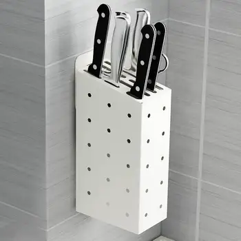 

Wall-mounted Punch-free Stainless Steel Knife Holder Kitchen Knife Cutting Board Cutting Board Storage Shelf Knife Supplies