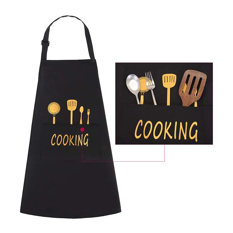 Waterproof Cooking Apron Men Women Apron With Adjustable Pocket for Kitchen Barbecue Garden Restaurant Cafe Chef Baker Waitress
