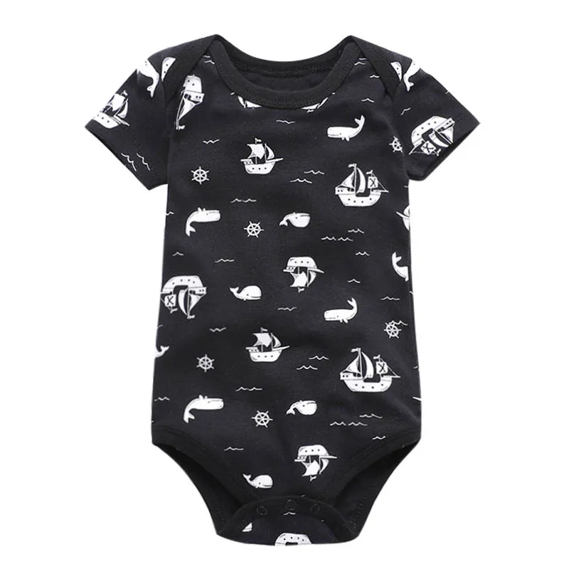0-2 yeas Newborn Baby Clothes Girl Romper Jumpsuit Boys Infant Short Sleeve Cartoon Printed Overall Clothing