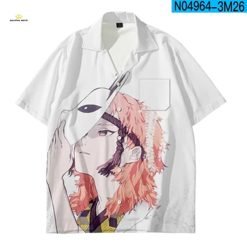 

Demon Slayer Head type Anime Men Shirt 3D Printed Relaxed Designs Fashionable Hit Hop Rapper Short Sleeve Shirt Hawaiian Shirt