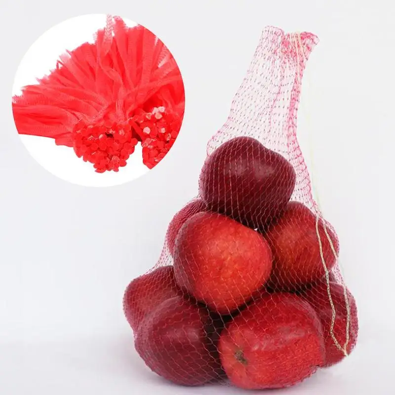 100pcs Fruit Plastic Mesh Bag Watermelon Melon Grow Protection Hanging Net Hot Greenhouse Vegetable Drawstring Nylon Handle Bags