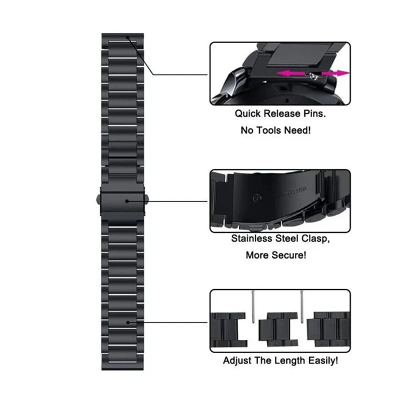 HIPERDEAL Смарт Аксессуары 22 мм нержавеющая сталь Quick Release ремешок для часов Ремешок Замена для huawei часы GT2 46 мм