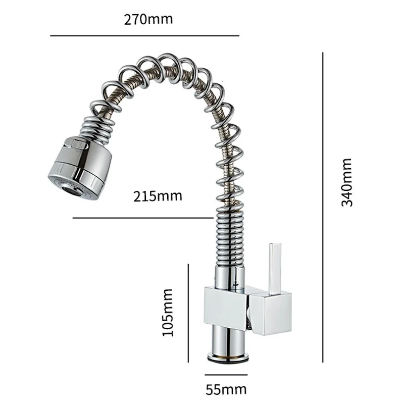 

Amazon Foreign Trade American-Style Kitchen Washing Basin Sink Rotating Two Feature Cold Quick Connector Pulling Copper Faucet