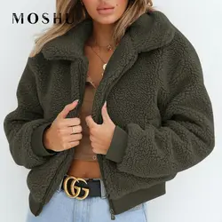 2019 зимнее плюшевое пальто женское теплое мягкое пальто на молнии из искусственного меха плюшевый пиджак женское плюшевое пальто