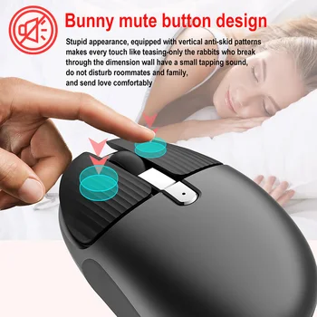 

2.4G For Laptop Mini Home Office With USB Receiver Portable Silent Wireless Mouse Dual Mode Bluetooth 5.0 Cordless Rechargeable