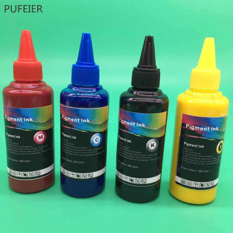 Goede 100ML x 4 Kleur Universele Pigment Inkt Voor Epson Desktop Inkjet Printer BK C M Y Hoge Kwaliteit