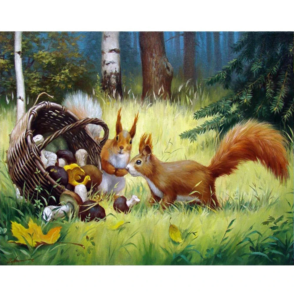 

Diamond Embroidery squirrel Handmade Diamond Painting Needlework Mosaic Cross Stitch Home Decor 1 order