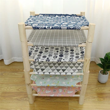

Pet Hammock Four Seasons General Pet Wooden Breathable Hammock Cat Litter Kennel Bed Durable Linen Pet Bed