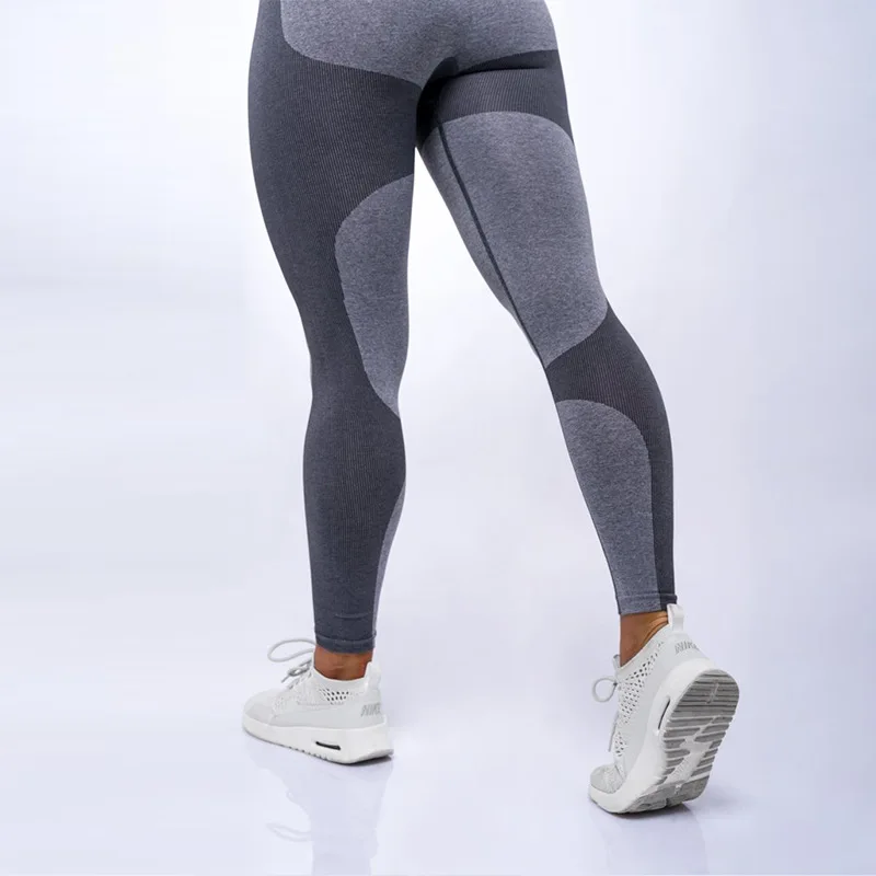 Для женщин высокой талией разделяющий ягодицы подъема брюки Бесшовные тренировочные бег Фитнес Активный Фитнес Спорт Эластичные Спортивные Леггинсы