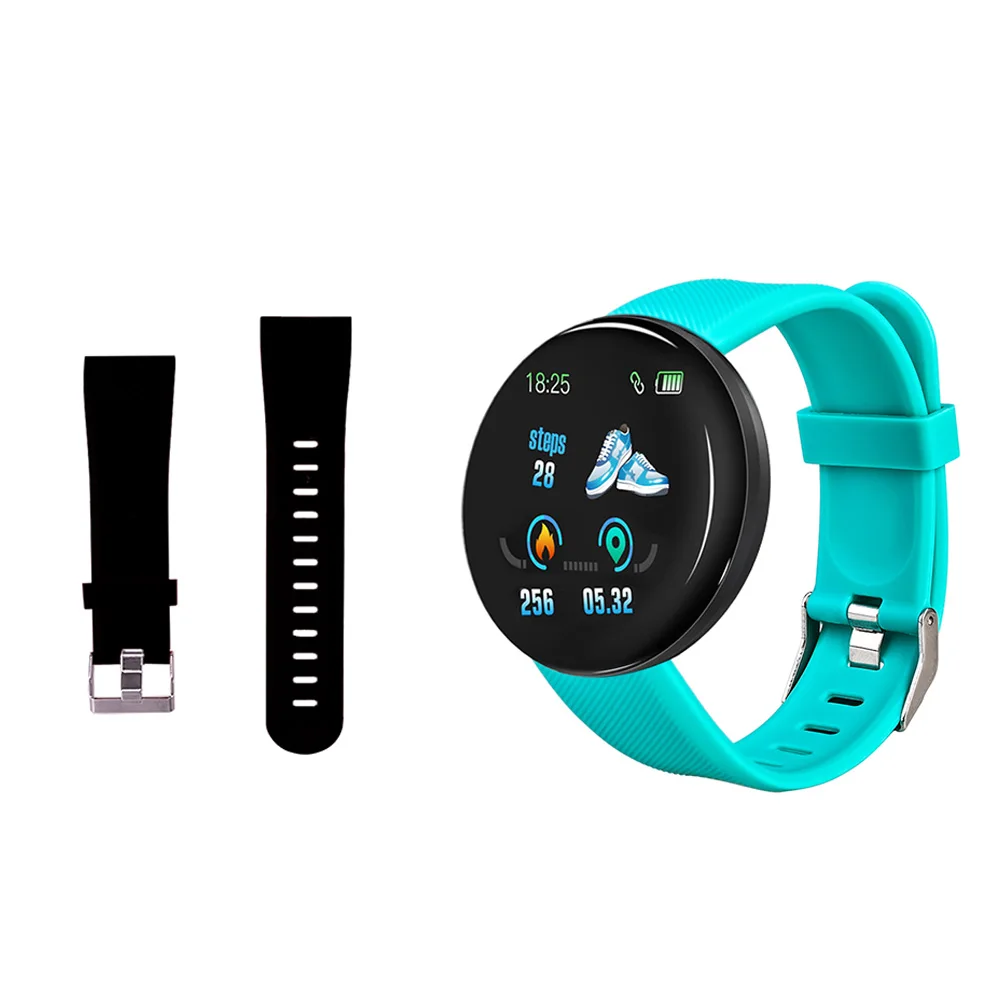 D18 Смарт-часы для мужчин кровяное давление фитнес-трекер браслет шагомер Здоровье Браслет SmartWatch для Ios Android - Цвет: Green N Black strap