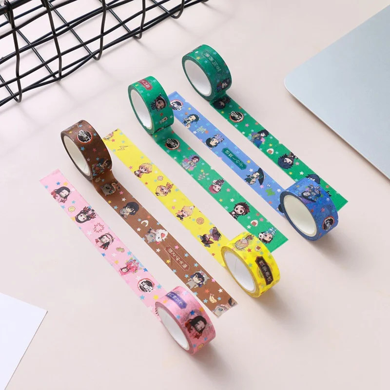 1Pc Demon Slayer Anime Washi Tape Crafts Adhesive Paper  Diy Scrapbooking  Masking Tape Printed Pattern Sticker Decals