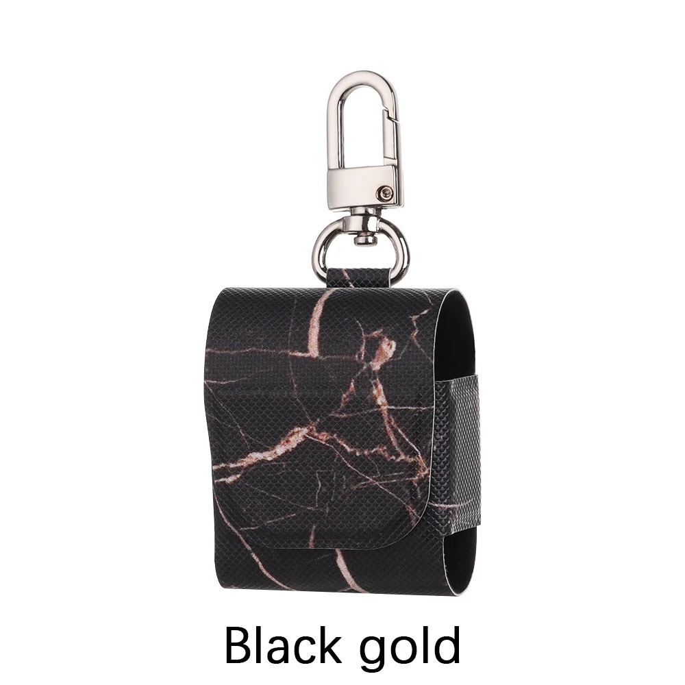 black gold 1 шт. роскошный наушники из искусственной кожи чехол с мраморным рисунком Защитный чехол для Apple AirPods 1 2 Беспроводной наушники зарядный чехол - Цвет: black gold