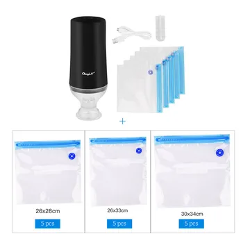 

USB Household Food Vacuum Sealer Vacuum Pump Sealer Packaging Vacuum Packer Sealing Machine With 15Pcs Bags free
