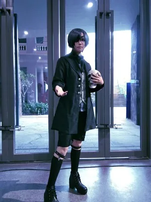 Аниме Черный Дворецкий Косплей костюмы Ciel Phantomhive Demon Devil черный унисекс наряд-униформа