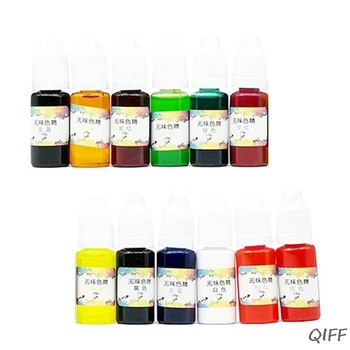 

12 Pcs/set DIY Crystal Epoxy Concentrated Color Fine UV Dyed Pigment AB Glue