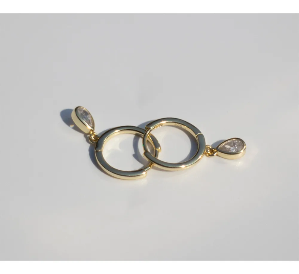 Серьги из стерлингового серебра 925 пробы, модные, циркон в виде капли воды, короткие серьги-капли, милый стиль, дикий тренд, женские серебряные серьги для девочек, ювелирные изделия