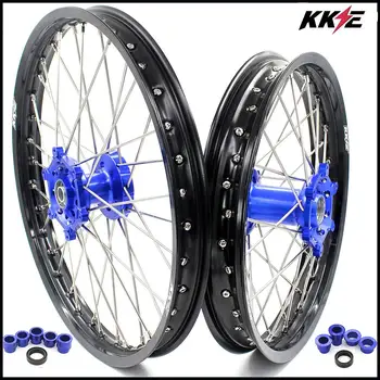 

21/19 MX Motorbike Wheels Rims Set For YAMAHA YZ125/250 1999-2019 YZ250F 2001-2008 YZ450F 2003-2008 Blue Hub Black Rim Rear 22MM