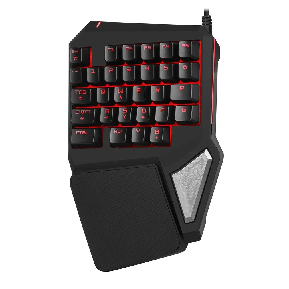 

Delux T9 PRO 7 Colors LED Backlight Single Hand Professional Gaming Keyboard USB Wired Anti-Ghosting Keyboard For Game