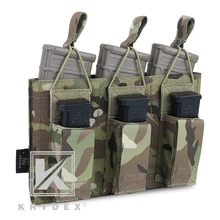 KRYDEX Тактический тройной Открытый верх подсумок 5,56& пистолет MOLLE/PALS кобура маг Чехол Перевозчик для стрельбы страйкбол военный