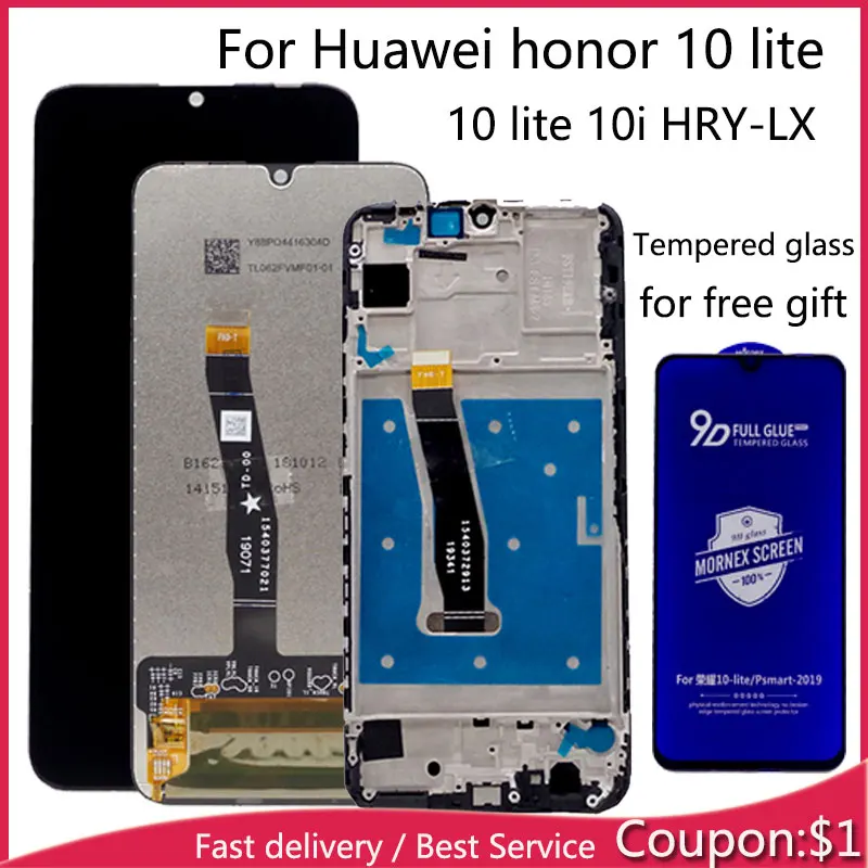 

100% Tested LCD For Huawei Honor 10 Lite Display With Touch Screen Assembly DIsplay For honor 10 lite 10i HRY-LX Display Frame