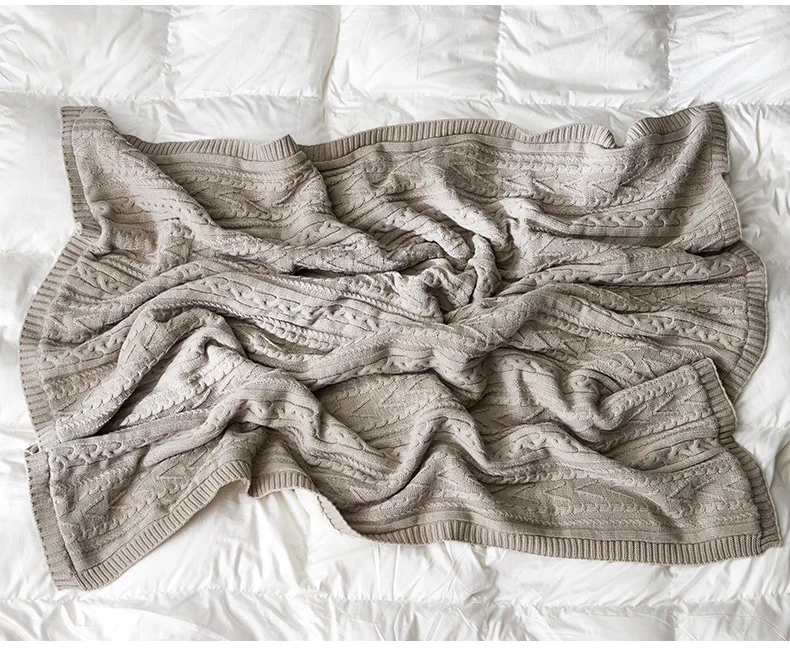 Высококачественный, из овчины бархатные покрывала зимнее теплое вязаное шерстяное одеяло диван/стеганое одеяло квилт вязаное одеяло одеяла