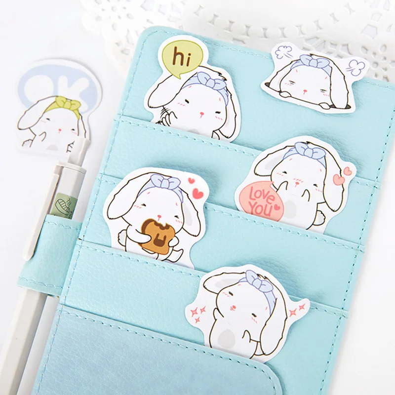 45 шт. милые наклейки кроликов Kawaii адгезивные наклейки ребенок наклейка для дневника декоративные Скрапбукинг альбом «сделай сам» канцелярские принадлежности
