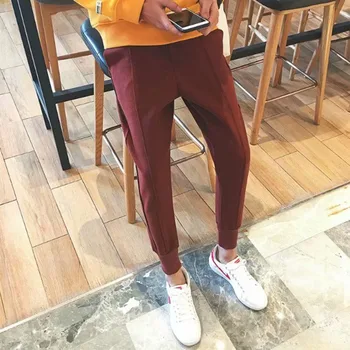 

Plus Velvet Thick Pants Men's Slim Fashion Solid Color Casual Harem Pants Man Streetwear Wild Hip Hop Small Feet Trousers Male
